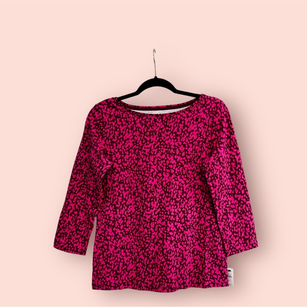 TALBOTS Cotton Long Sleeve Tee/ Shiraz Cabare